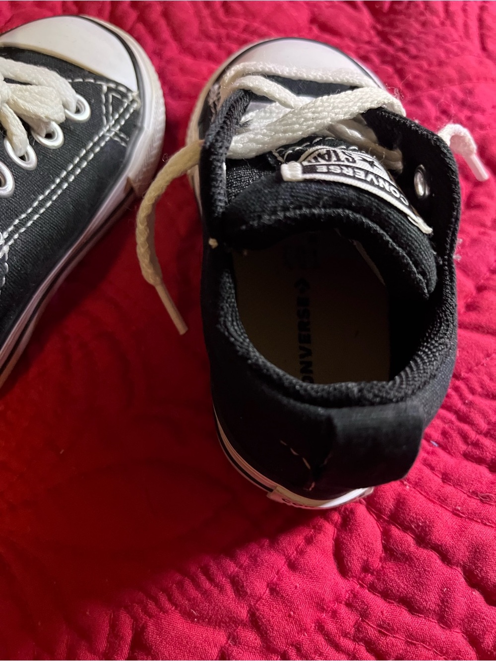 Converse Kids Black and White Low Top Canvas Sneakers - Picture 6 of 8